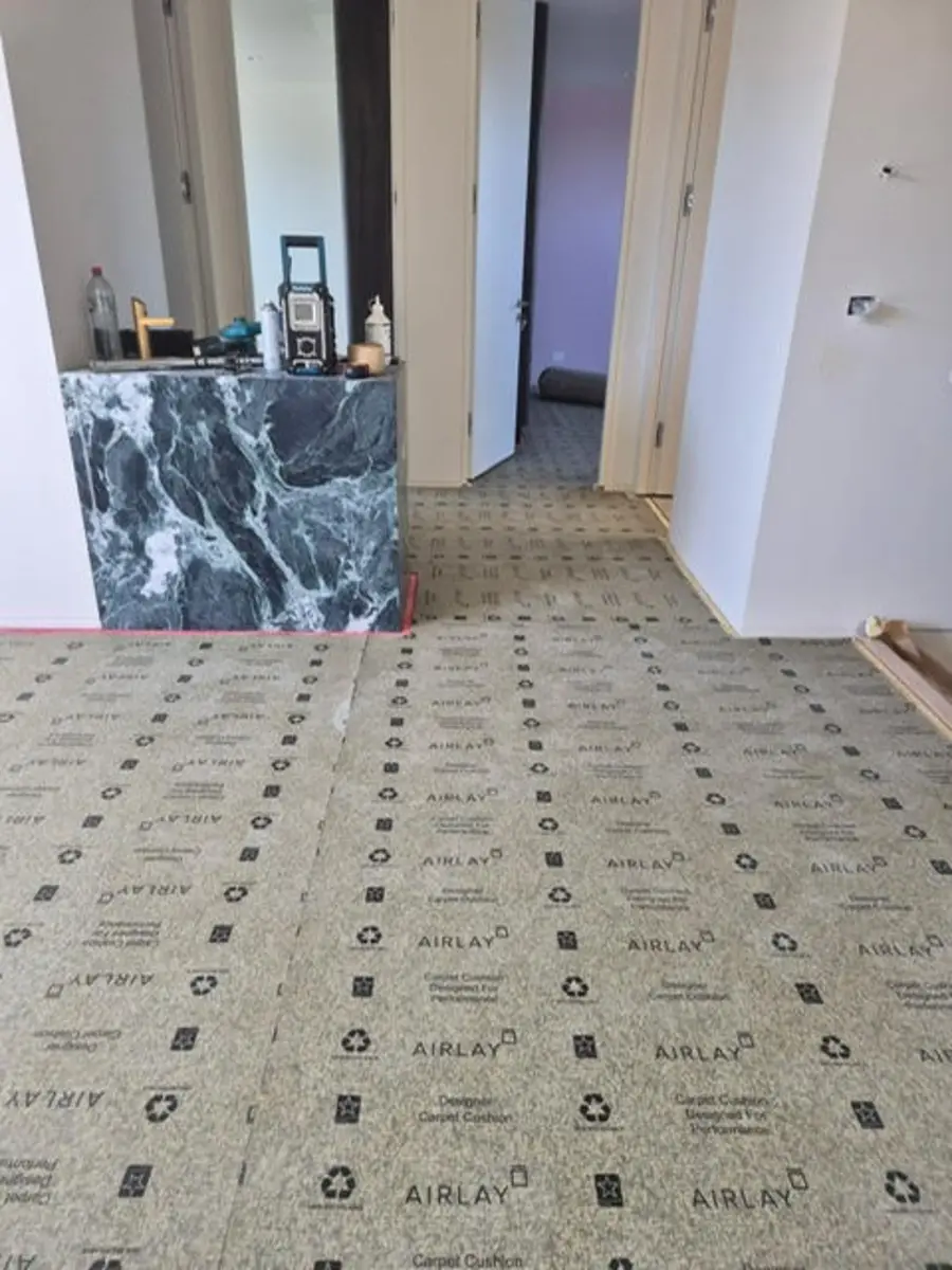 Before: Old carpet out, new carpet in. Living room, Melbourne