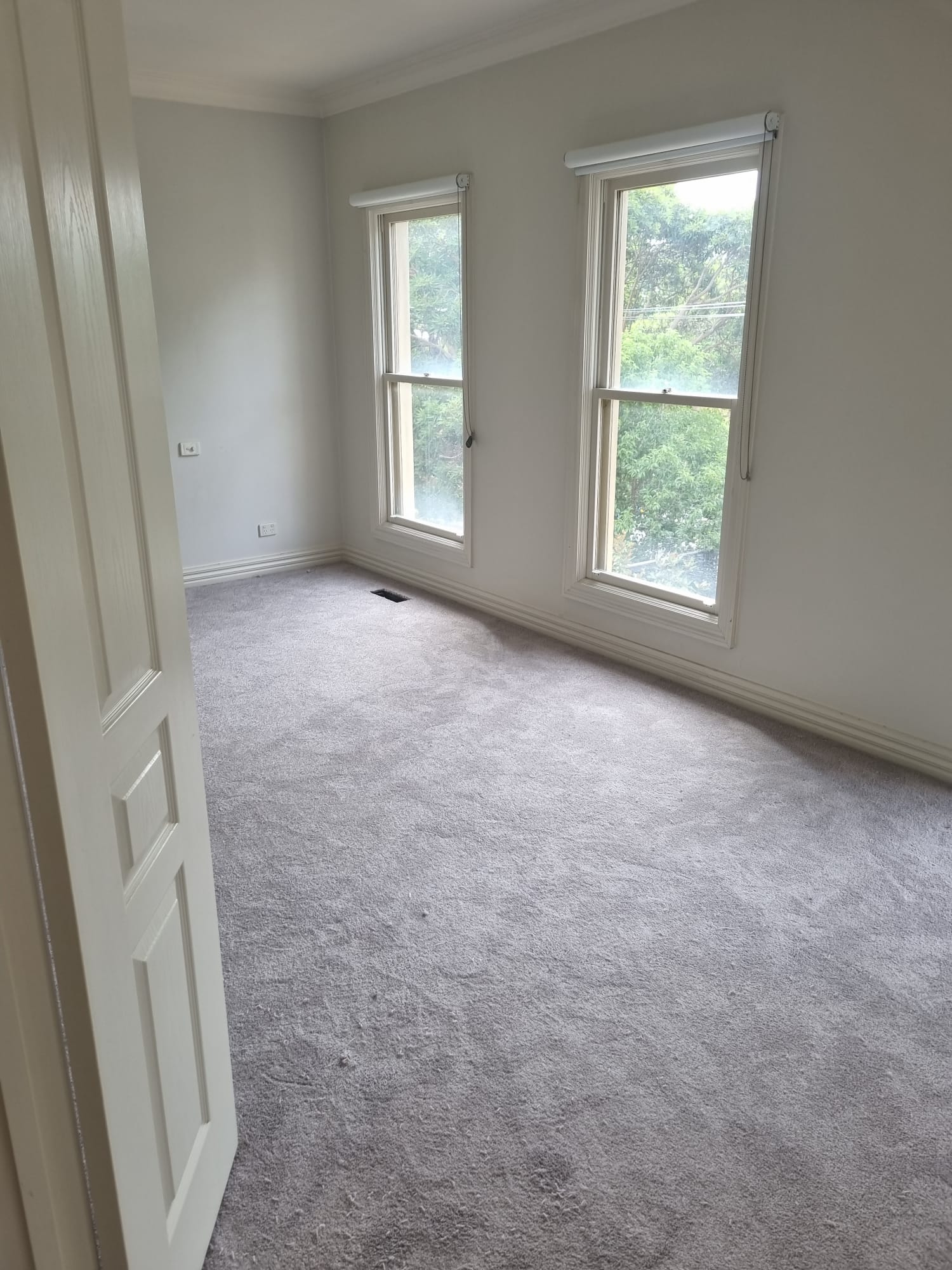 Carpet repair and restretching work in progress
